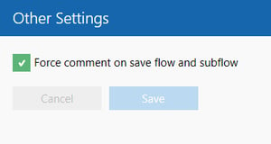 Making comments on saved versions mandatory.