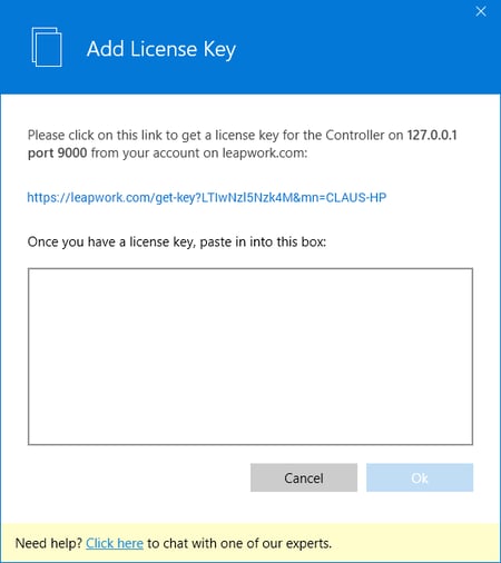 Adding a License Key