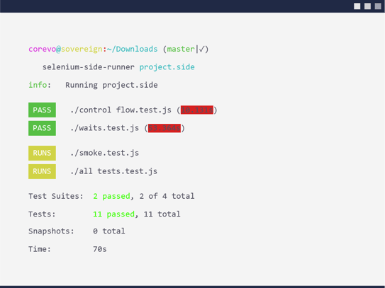 Selenium IDE command line