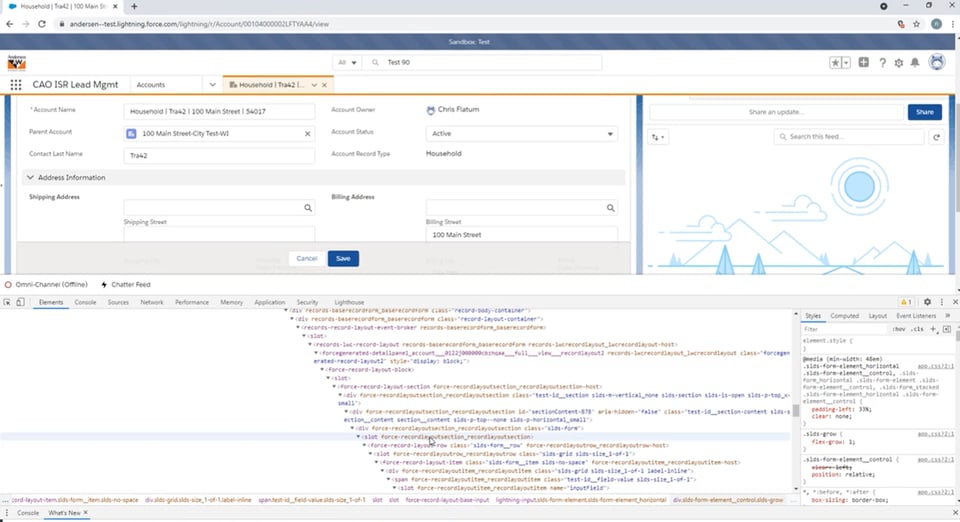 Salesforce’s heavy DOM structure