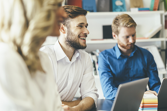 colleagues working in an agile team