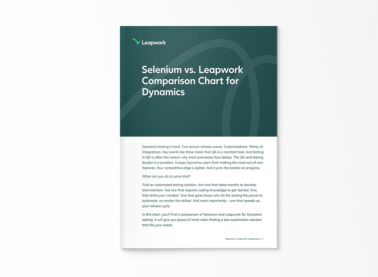 Selenium vs. Leapwork Comparison Chart for Dynamics -Transp