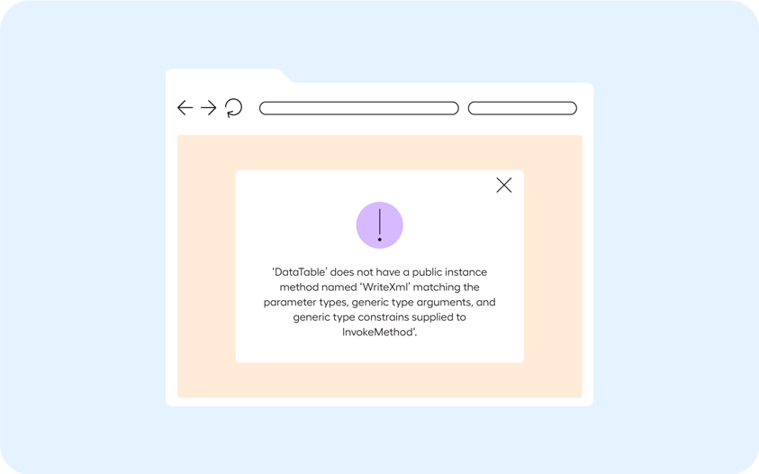 Log in web error message