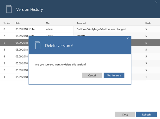 delete version