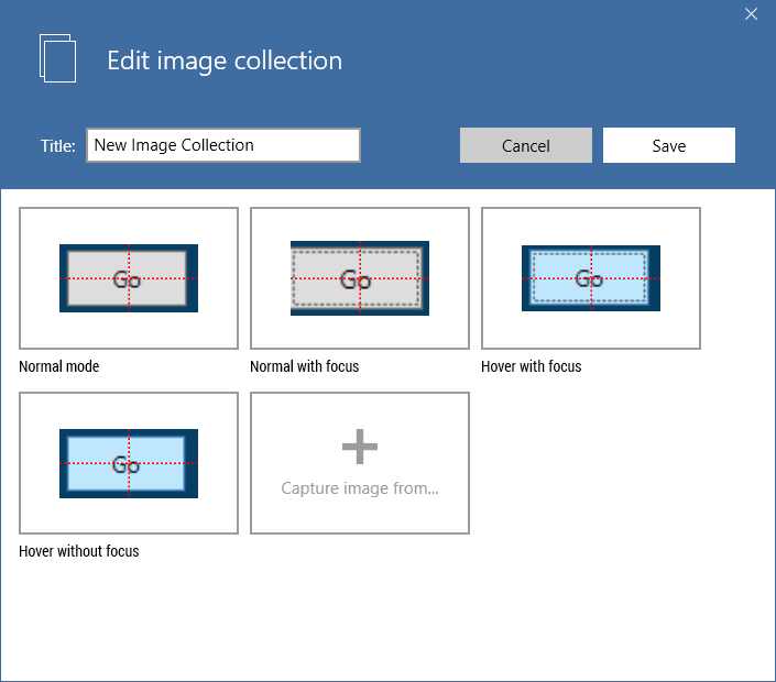 screenshot of the edit image collection module