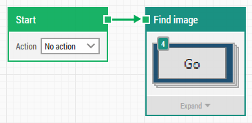 a leapwork flow using an image collection