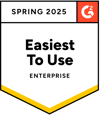 G2 award badge for enterprise leader in 2025