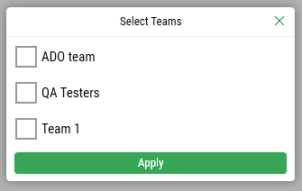 ADO Panel-select team