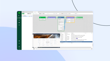 Screenshot of the Leapwork product showcasing the video recording for easy debugging
