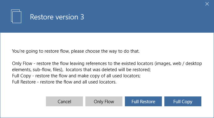 restore version